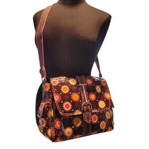 Hadaki Diaper Bag Tote Colorful Vinyl Geometric Design Water Resistant